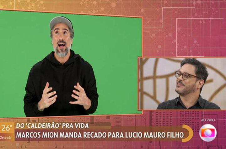 Marcos Mion e Lucio Mauro Filho no Encontro