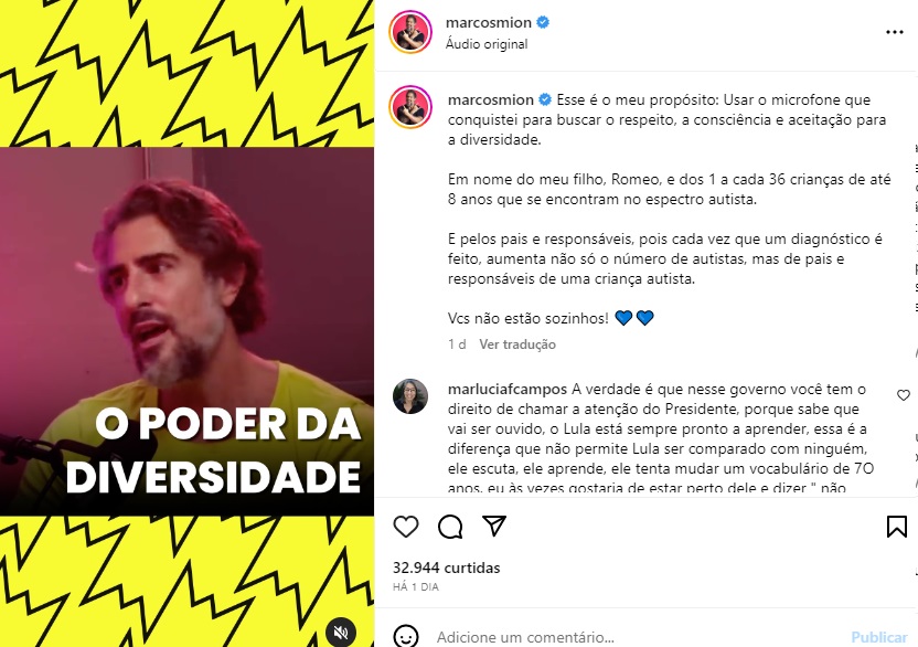 Postagem Marcos Mion (Foto: Reprodução Instagram)