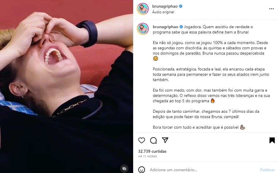 Postagem sobre Bruna Griphao (Foto: Reprodução Instagram)