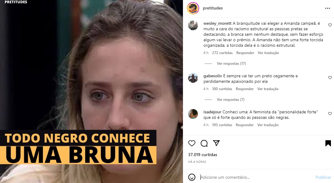 Postagem sobre Bruna Griphao  (Foto: Reprodução Instagram)