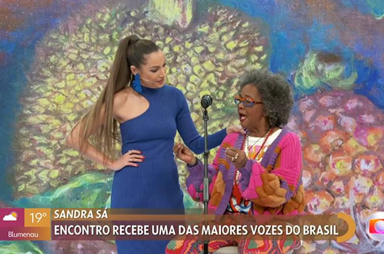 Patrícia Poeta e Sandra Sá no Encontro
