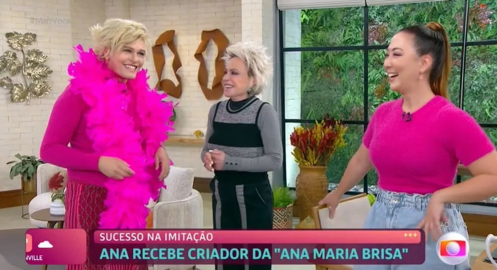 Sósia De Ana Maria Braga Invade O Mais Você Ao Vivo Com O Seu Louro Enzo Ana Maria Brisa 