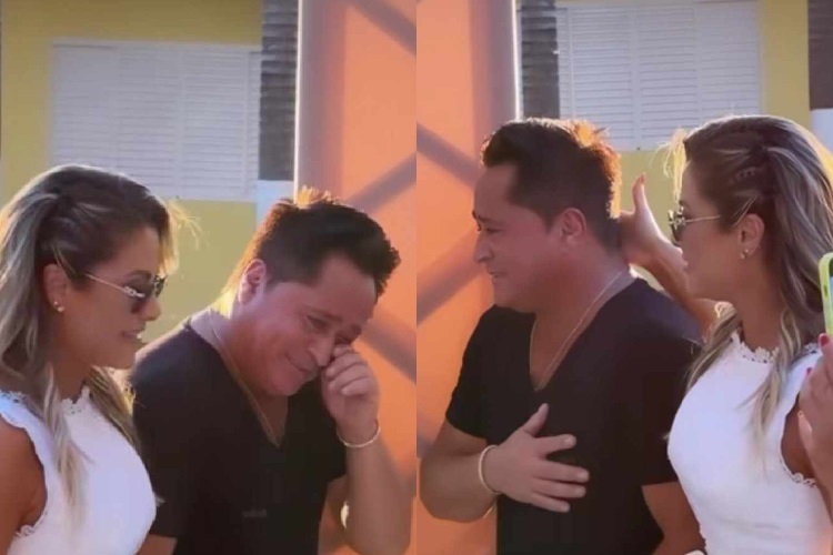 Leonardo chorando em aniversário