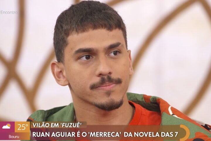 Ator Ruan Aguiar no Encontro - Foto: TV Globo