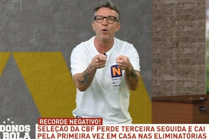 Neto comentando no 'Os Donos da Bola' (Reprodução: Band TV)