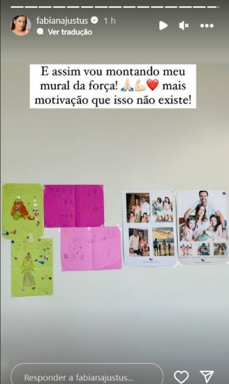 O mural mostrado por Fabiana Justus nos Stories (Reprodução: Instagram)