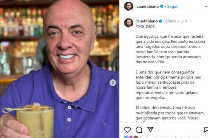 Cauê Fabiano desabafando sobre a morte do pai (Reprodução: Instagram)