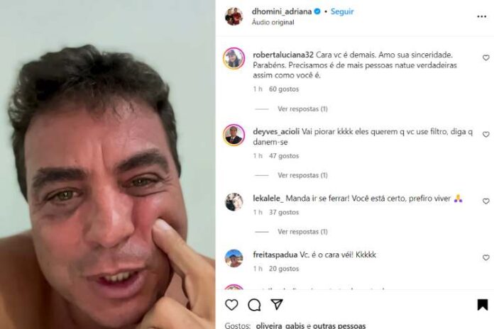 Dhomini desabafando com os seguidores (Reprodução: Instagram)