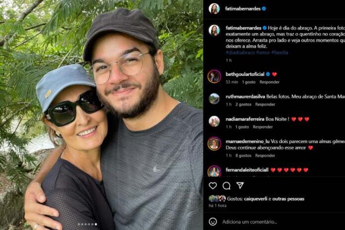 Fátima relembrando o abraço do namorado Túlio Gadelha (Reprodução: Instagram)