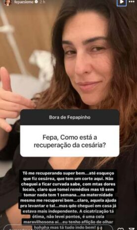 Fernanda Paes Leme respondendo a fã (Reprodução: Instagram)