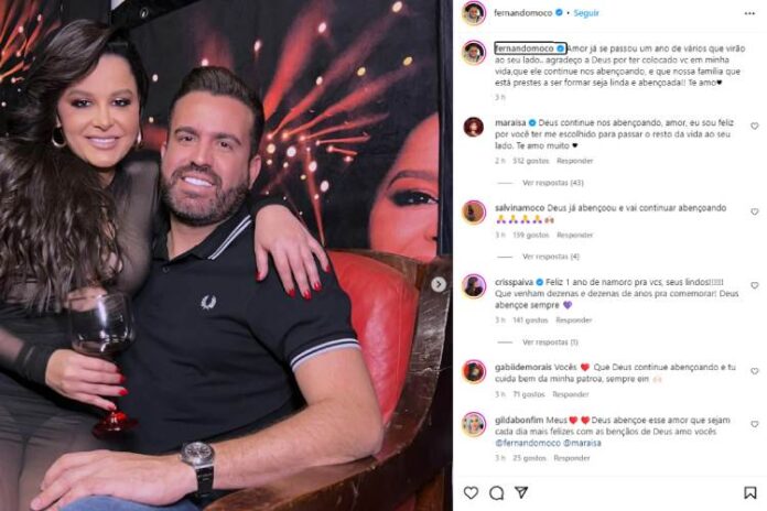 Fernando Mocó se declarando para Maraísa (Reprodução: Instagram)