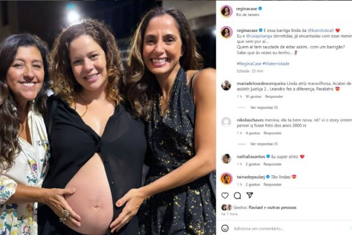 Leandra Leal, Regina Casé e Camila Pitanga se encontrando no RJ (Reprodução: Instagram)