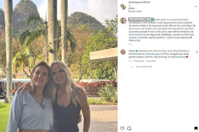 Renata Capucci e Eliana interagindo (Reprodução: Instagram)