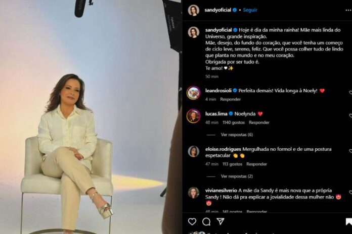 A declaração de Sandy para a mãe Noely (Reprodução: Instagram)