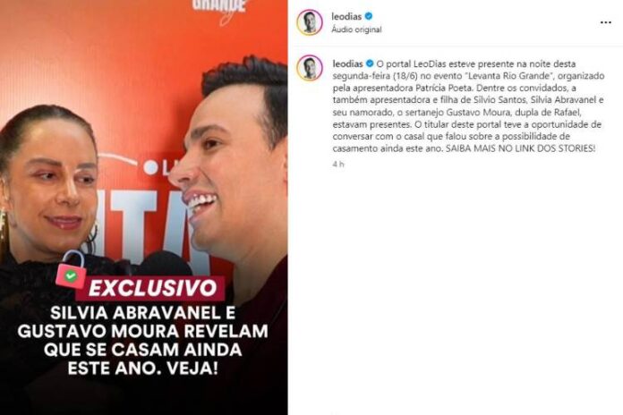 Silvia Abravanel, Gustavo Moura conversaram com o Leo Dias sobre assunto (Reprodução: Instagram)