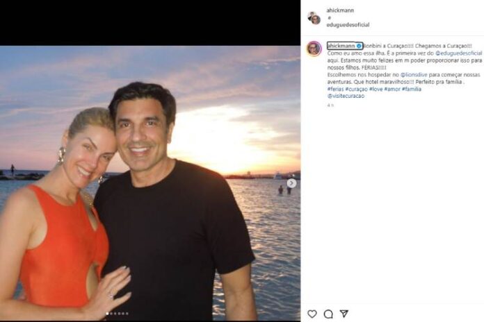 Ana Hickmann mostrando a viagem com o Edu Guedes (Reprodução: Instagram)