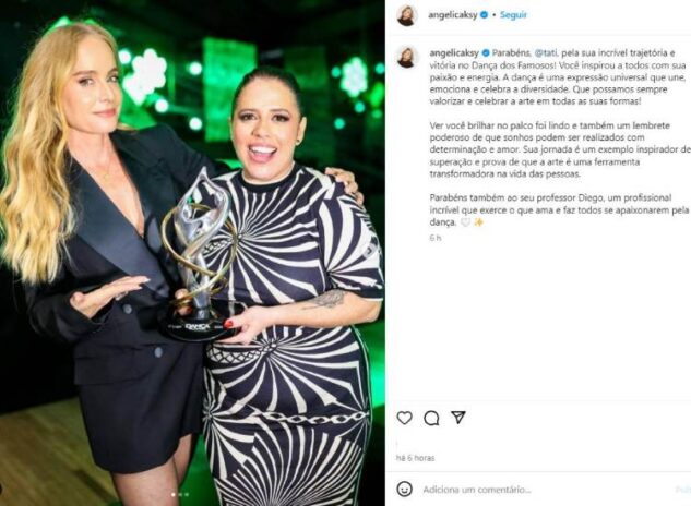 Angélica homenageando a Tati Machado (Reprodução: Instagram)