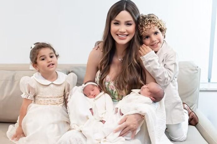 Biah Rodrigues com os filhos - Foto: Divulgação/Instagram