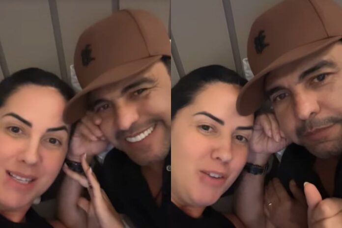 Graciele Lacerda e Zezé Di Camargo conversando com os fãs (Reprodução: Instagram)