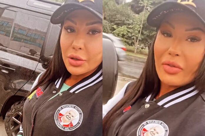 Gracyanne Barbosa relatando o que aconteceu na estrada aos seguidores (Reprodução: Instagram)