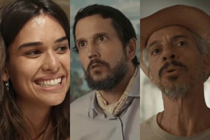 Mariana, Edígio e Marçal em Renascer (Reprodução: TV Globo)