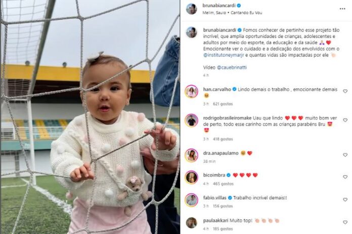 Mavie visitando o Instituto Neymar Jr (Repordução: Instagram)