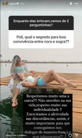 Poliana Rocha falando sobre a convivência com Virginia (Reprodução: Instagram)