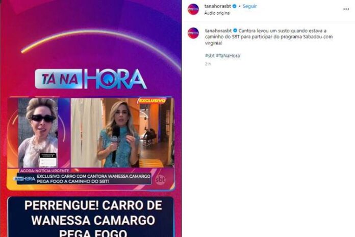 Wanessa concedendo entrrevista ao Ta Na Hora (Reprodução: SBT)