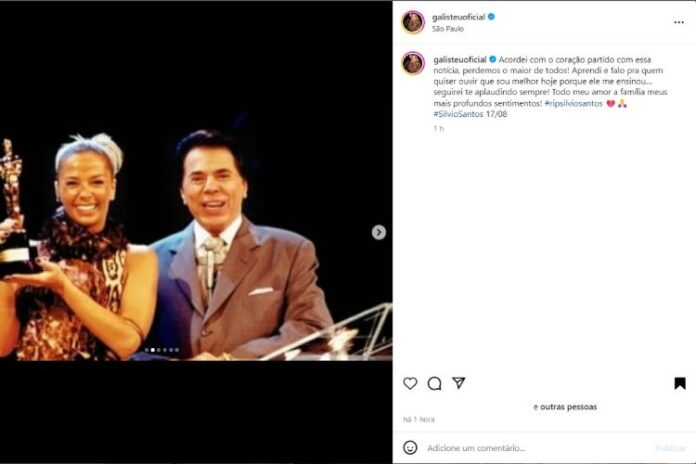 Adriane Galisteu se despedindo de Silvio Santos (Reprodução: Instagram)