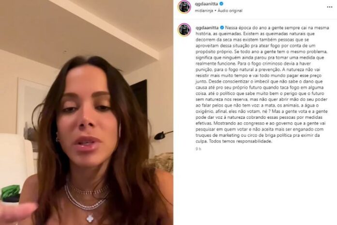 A postagem de Anitta nas redes sociais (Reprodução: Instagram)