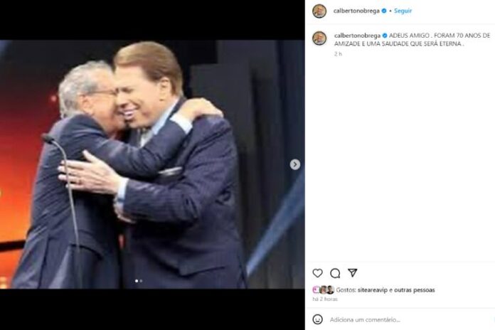 Carlos Alberto de Nóbrega se despedindo de Silvio Santos (Reprodução: Instagram)