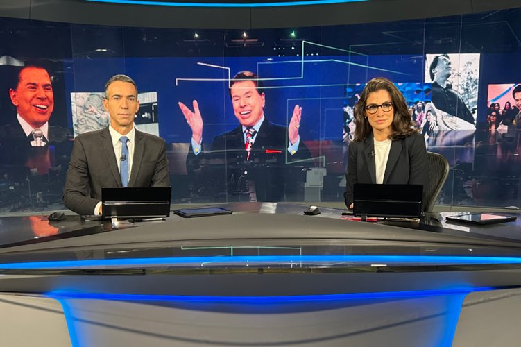 César Tralli e Renata Vasconcellos no Jornal Nacional