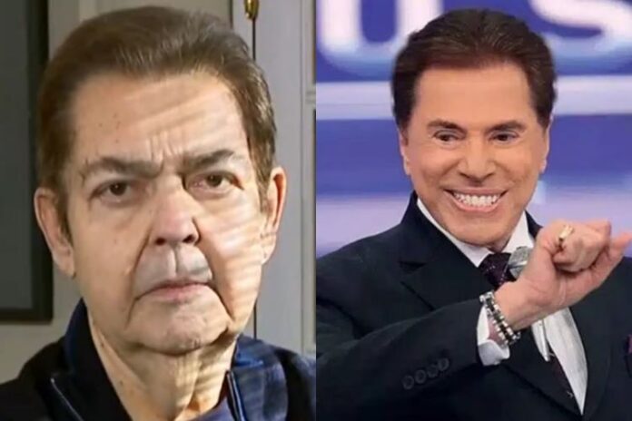 Faustão homenageando o Silvio Santos no SBT Brasil (Reprodução: SBT)