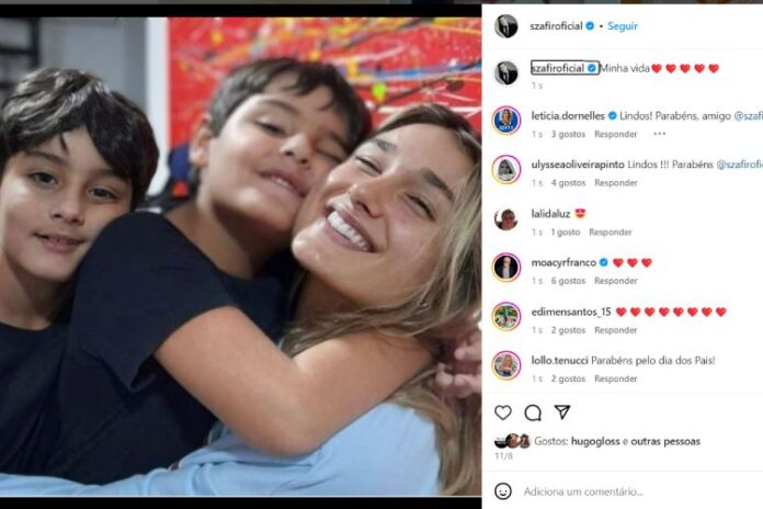 Luciano Szafir enaltecendo os filhos no Dia dos Pais (Reprodução: Instagram)