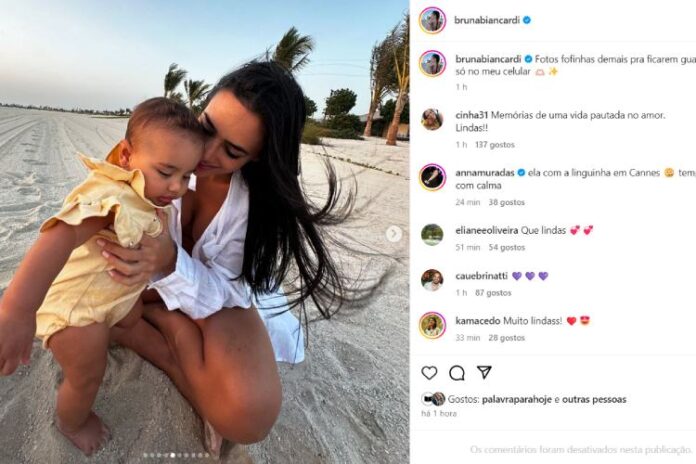 A publicação de Bruna Biancardi ao lado da Mavie durante as férias (Reprodução: instagram)