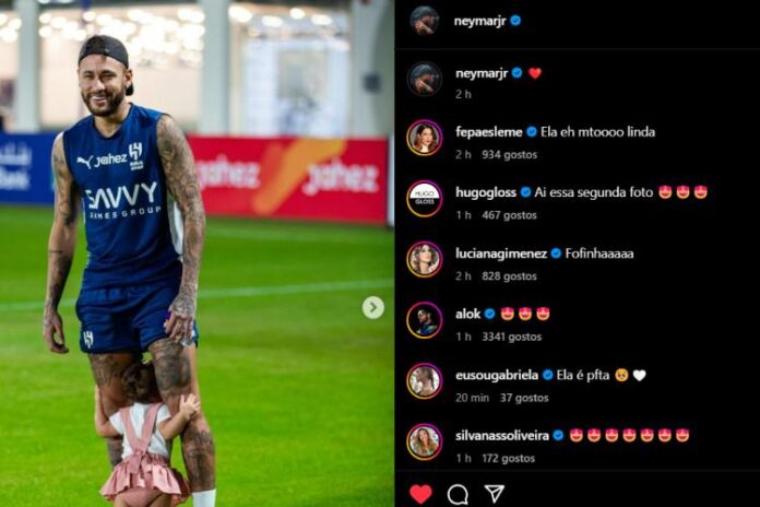 A postagem que o Neymar fez com a Mavie (Reprodução: Instagram)