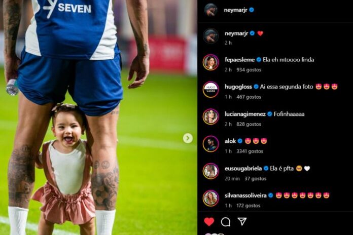 A postagem que o Neymar fez com a Mavie (Reprodução: Instagram)