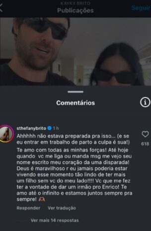 Sthefany Brito respondendo o irmão (Reprodução: Instagram)