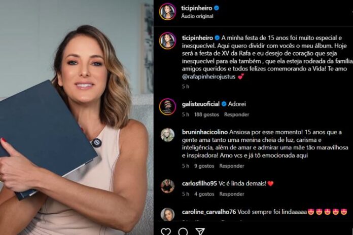 A publicação de Ticiane Pinheiro mostrando o álbum de fotos (Reprodução: Instagram)