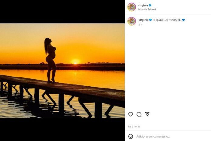 A postagem que a Virginia Fonseca fez do ensaio no por do sol (Reprodução: Instagram)