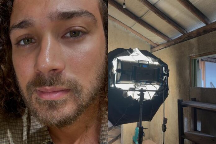 André Luiz Frambach usou as fotos dos bastidores durante o desabafo (Reprodução: Instagram)