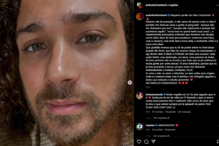 O desabafo de André Luiz Frambach nas redes sociais (Reprodução: Instagram)