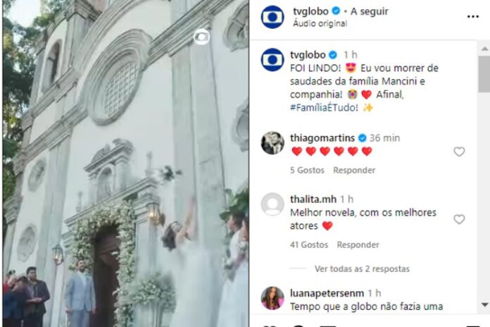 Os comentários do público de 'Familia é Tudo' foram nessa postagem da TV Globo no Instagram