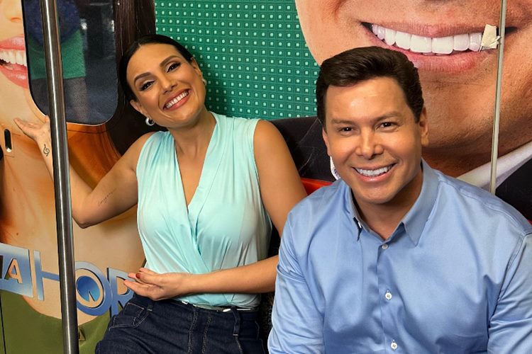 Márcia Dantas e Marcão do Povo no trem do +SBT para o Tá Na Hora