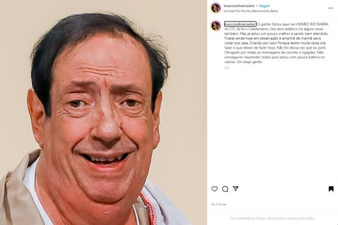 O comunicado de Marcos Oliveira sobre a saúde após a cirurgia (Reprodução: Instagram)