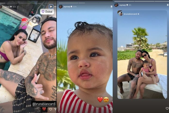 Neymar curtindo a vida com Mavie e Bruna Biancardi - (Reprodução: Instagram)