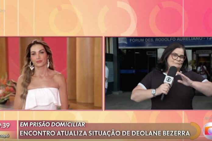 Patrícia Poeta e Bianka Carvalho no Encontro