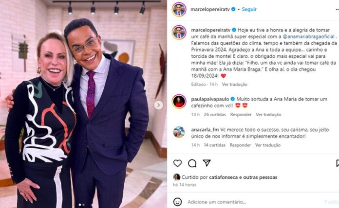 Post de Marcelo com Ana Maria Braga