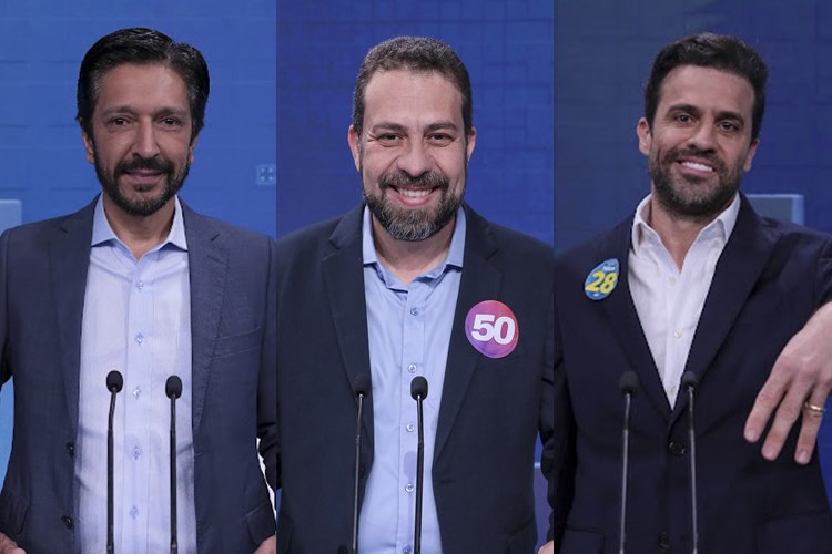 Ricardo Nunes, Guilherme Boulos e Pablo Marçal