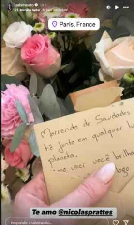 Sabrina Sato compartilhando o presente de Nicolas (Reprodução: Instagram)